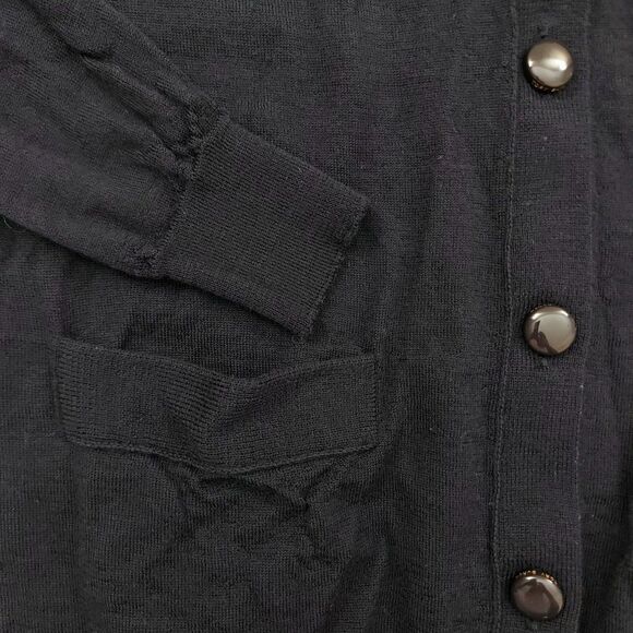 Tory Burch Cardigan Sweater Womens Small Navy Merino Wool Button Up Knitted - Picture 5 of 13